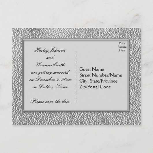 白黒フローラ日付はがきを保存する 案内ポストカード (裏面)