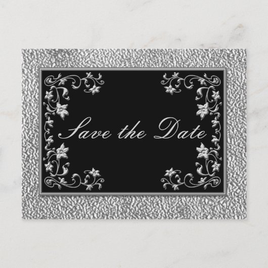 白黒フローラ日付はがきを保存する 案内ポストカード (正面)