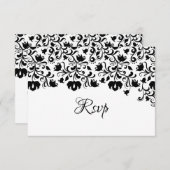 白黒フローラ日付カードの保存 セーブザデート (正面/裏面)