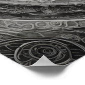 白黒フローラ曼荼羅 ポスター (角)