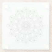 白黒フローラ曼荼羅v1 ガラスコースター (裏面)