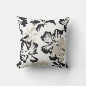白黒フローラ枕 クッション (正面)
