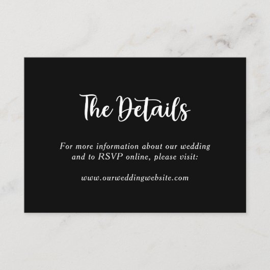 白黒フローラ植物性モノグラムカップル名 エンクロージャーカード (正面)