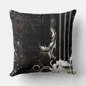 白黒フローラ歓迎スカル装飾用クッション クッション (裏面)