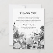 白黒フローラ死別葬礼 サンキューカード (正面)