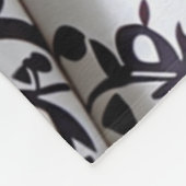 白黒フローラ毛布 フリースブランケット (角)