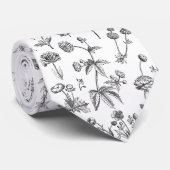 白黒フローラ父の日 ネクタイ (ロール)