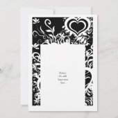 白黒フローラ紙カット結婚ズ 招待状 (裏面)