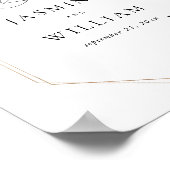 白黒フローラ結婚のウェルカムサイン2 ポスター (角)