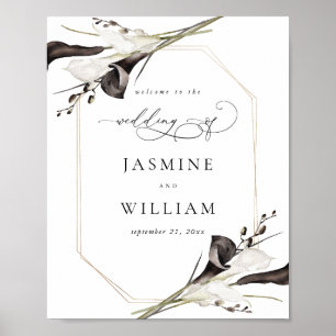 白黒フローラ結婚のウェルカムサイン2 ポスター