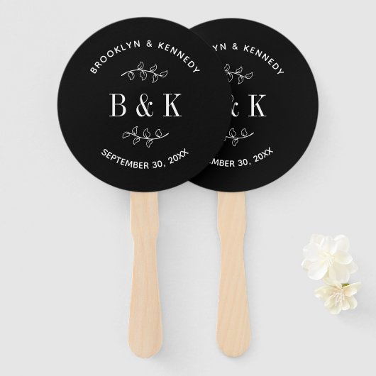 白黒フローラ結婚のカップル名 ハンドファン (正面&裏面)