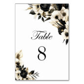 白黒フローラ結婚のテーブル番号 テーブルナンバー (裏面)