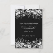 白黒フローラ結婚のリングや輪ベアラ格納装置 サンキューカード (正面)