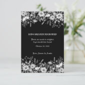 白黒フローラ結婚のリングや輪ベアラ格納装置 サンキューカード (スタンド正面)