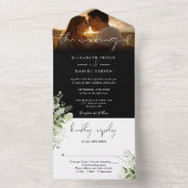 白黒フローラ結婚の写真 オールインワン招待状 (内側)