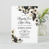 白黒フローラ結婚の後のパーティー 招待状 (スタンド正面)