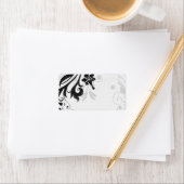 白黒フローラ結婚の空白の住所 シール (インサイチュ)