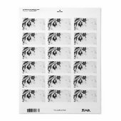 白黒フローラ結婚の空白の住所 シール (フルシート)