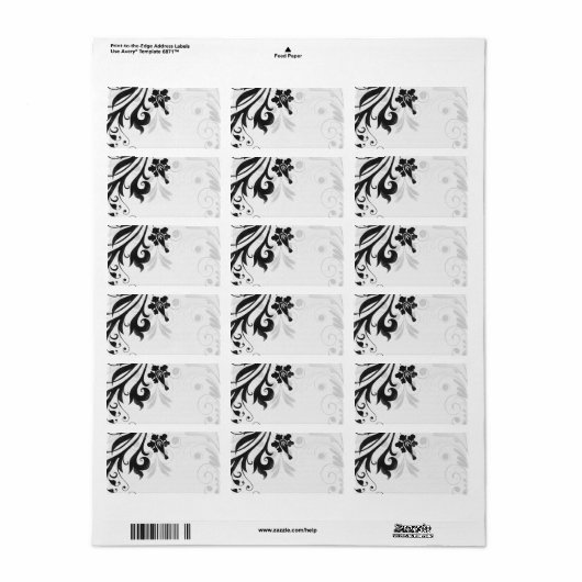 白黒フローラ結婚の空白の住所 シール (フルシート)