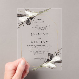 白黒フローラ結婚の2 アクリル招待状