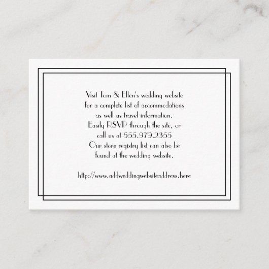 白黒フローラ結婚のWebサイトのエンクロージャ エンクロージャーカード (正面)