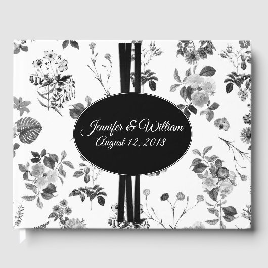 白黒フローラ結婚ズゲストブック ゲストブック (正面)