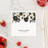 白黒フローラ結婚ズ スタンダードカクテルナプキン (インサイチュ)