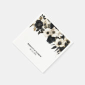 白黒フローラ結婚ズ スタンダードカクテルナプキン (角)