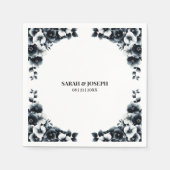 白黒フローラ結婚ズ スタンダードカクテルナプキン (正面)