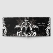 白黒フローラ結婚ブライダルゲストブック ゲストブック (全面)