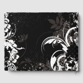 白黒フローラ結婚ブライダルゲストブック ゲストブック (裏面)