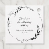 白黒フローラ結婚リースカスタムサンキュー フェイバータグ (裏面)