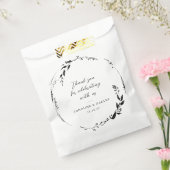 白黒フローラ結婚リースカスタムサンキュー フェイバーバッグ (封をした状態)