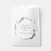 白黒フローラ結婚リースカスタムサンキュー フェイバーバッグ (正面)