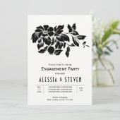 白黒フローラ結婚婚約パーティ 招待状 (スタンド正面)