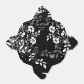 白黒フローラ結婚式の引き出物ボックス フェイバーボックス (折り畳みなし)