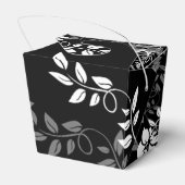 白黒フローラ結婚式の引き出物ボックス フェイバーボックス (裏面サイド)
