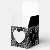 白黒フローラ結婚式の引き出物ボックス フェイバーボックス (オープン)