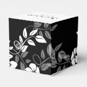 白黒フローラ結婚式の引き出物ボックス フェイバーボックス (裏面サイド)