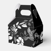 白黒フローラ結婚式の引き出物ボックス フェイバーボックス (裏面サイド)