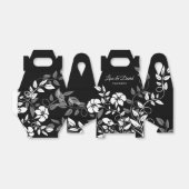 白黒フローラ結婚式の引き出物ボックス フェイバーボックス (折り畳みなし)