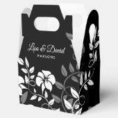 白黒フローラ結婚式の引き出物ボックス フェイバーボックス (オープン)