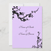 白黒フローラ結婚式招待状カード 招待状 (裏面)