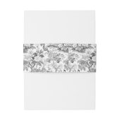 白黒フローラ結婚式招待状腹帯 招待状ベリーバンド (裏面例)