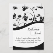 白黒フローラ結婚式招待状 招待状 (裏面)