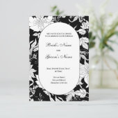白黒フローラ結婚式招待状 招待状 (スタンド正面)
