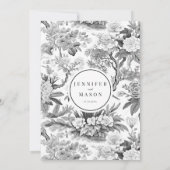 白黒フローラ結婚式招待状 招待状 (裏面)