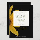 白黒フローラ結婚式招待状 招待状 (正面/裏面)