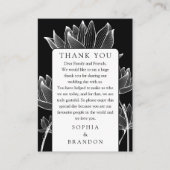 白黒フローラ結婚感謝 プレイスカード (正面)