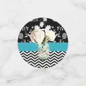 白黒フローラ結婚紙吹雪 コンフェッティ (スモール正面)